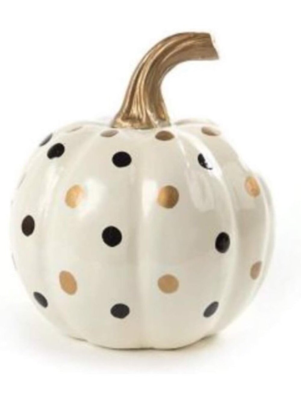 Ivory Dotty Pumpkin | Decorative Resin Fall & Halloween Home Decor Accent
